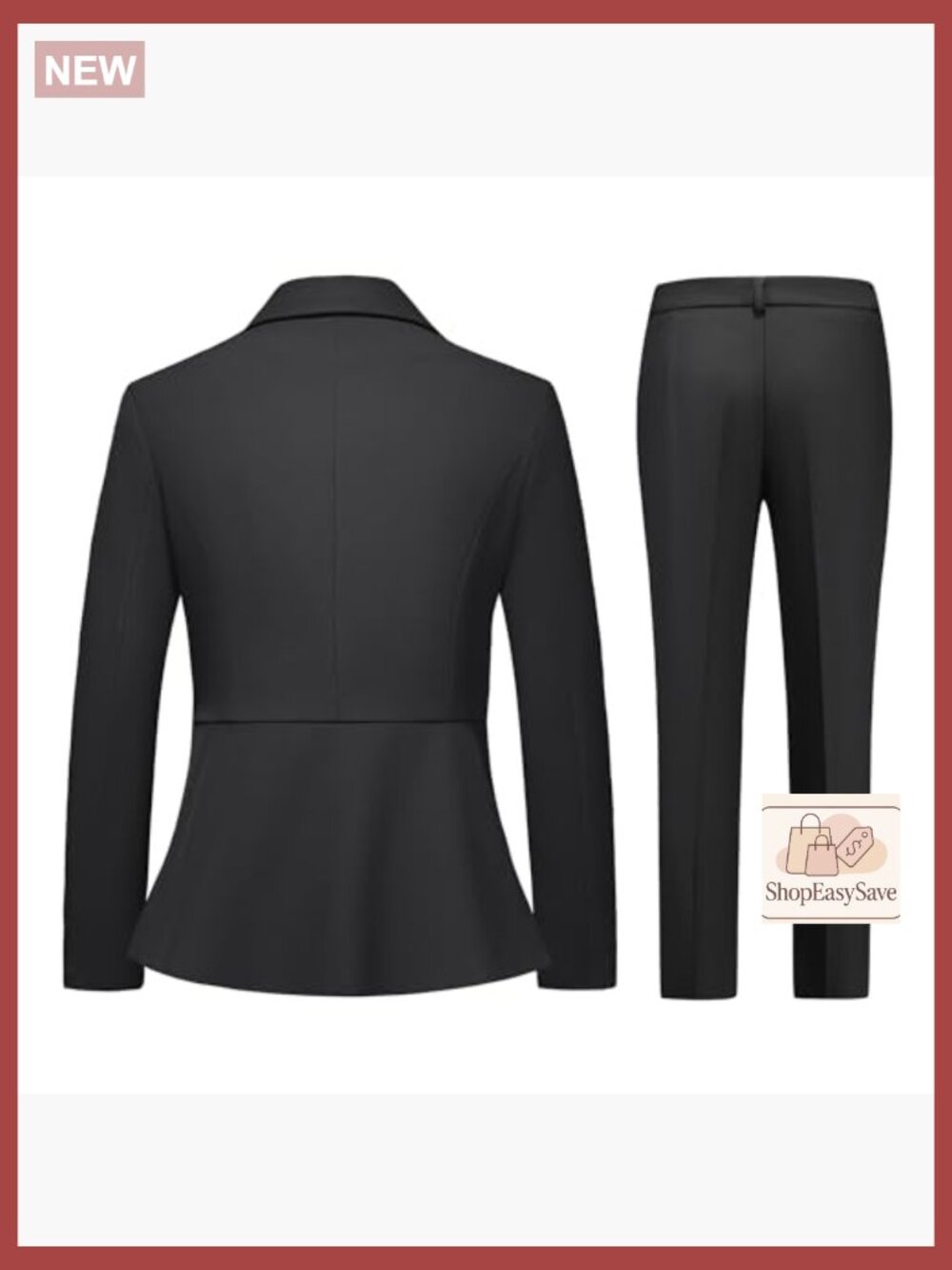 Womens Pantsuit 2 Piece Set Business Casual Blazer Jacket Irregular Hem - Picture 4 of 6